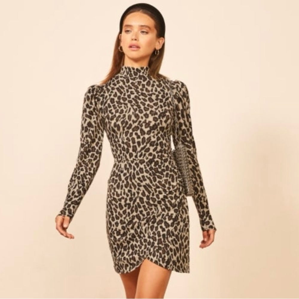 Reformation Lexi Dress Scar Cheetah Print NWT